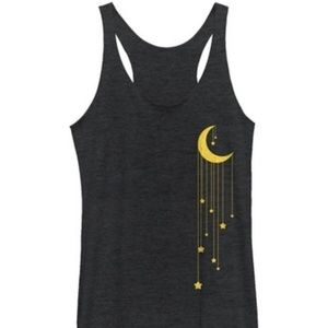 Gray Raceback Tank Top W/Yellow Moon & Stars New